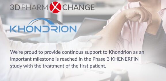We’re proud to provide continous support to Khondrion as an important milestone is reached in the Phase 3 KHENERFIN study with the treatment of the first patient